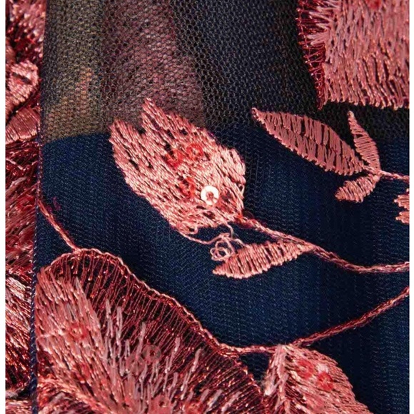 Marchesa Notte - Navy and Rose colored flowers - Size 8 - Picture 4 of 9